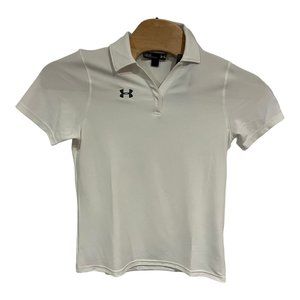Under Armour  Heatgear  PERFORMANCE TEAM WOMEN'S POLO T-shirt‎ Top White Size M